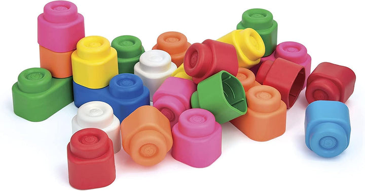 Clementoni Soft Clemmy Bausteine im Beutel (24 Stück) - Weiche Bausteine für Babys & Kleinkinder ab