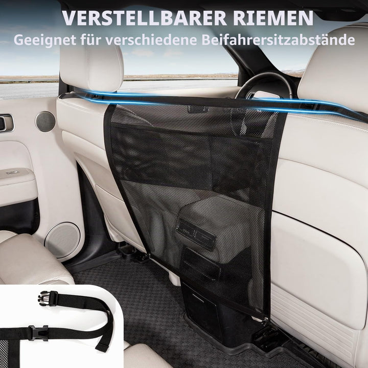 Hundegitter Auto, Hund Auto Rückbank, Hundeschutz Auto Rückbank mit Storage Compartment, Sicherheits