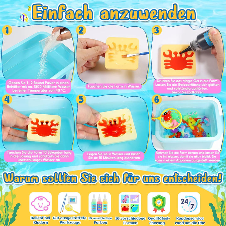 Aqua Gelz, Bastelset Kinder 4-8 Jahre Wasserperlen für Kinder Squishy Selber Machen Kindergeburtstag
