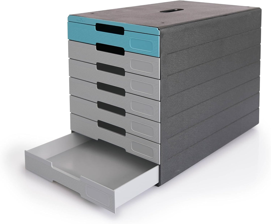 Durable Schubladenbox (Idealbox Pro) 7 Fächer, blau, 776306, Blau