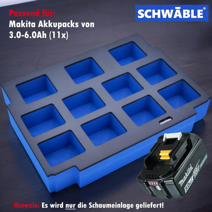 Schaumeinlage Schaumstoffeinlage für Makita Akku Akkus 11x 3-6Ah