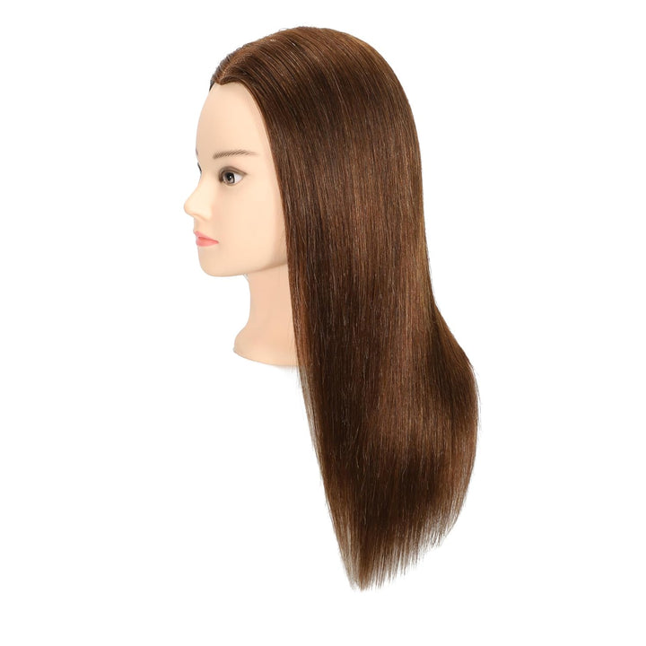 Weiblicher Mannequinkopf aus 100 % Echthaar, Styling-Kopf, Kosmetologie, Puppenkopf für Friseure, mi