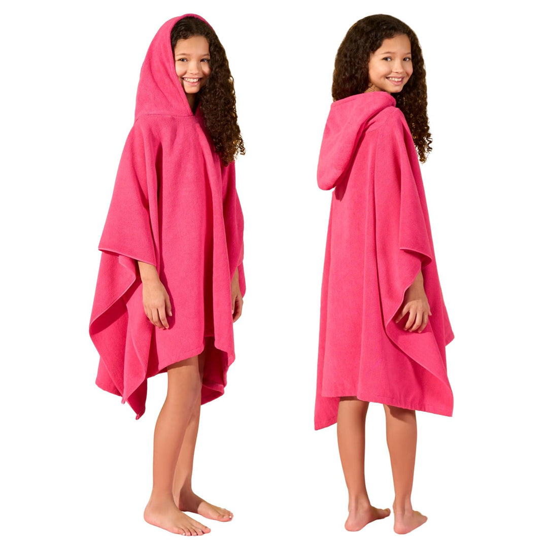 Brentfords Schnelltrocknender Surfponcho Kinder mit Kapuze Einheitsgrösse Rosa, Bademantel für Stran