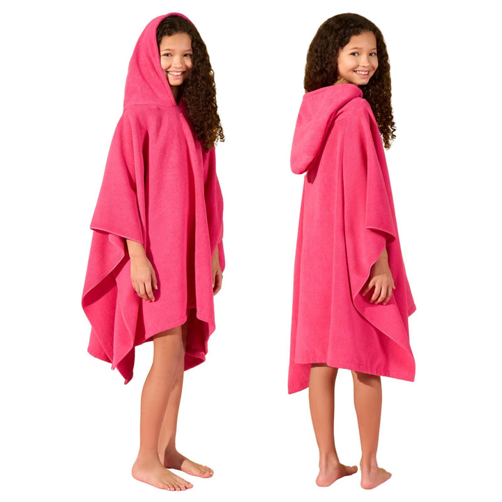 Brentfords Schnelltrocknender Surfponcho Kinder mit Kapuze Einheitsgrösse Rosa, Bademantel für Stran