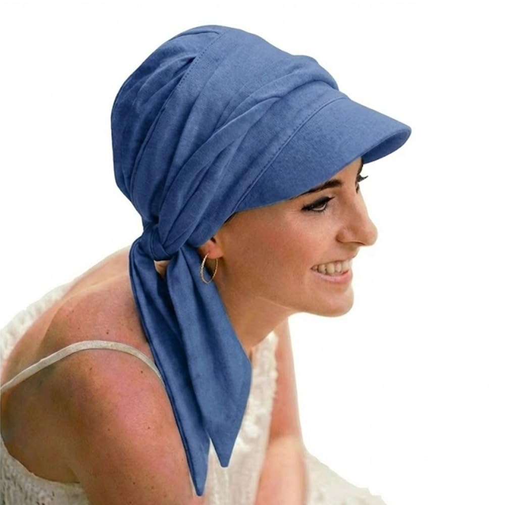 CAREBELL Amalfi Cap mit langen Bändern für Alopezie, Haarausfall, Krebs aus Bambusgewebe Einheitsgrö