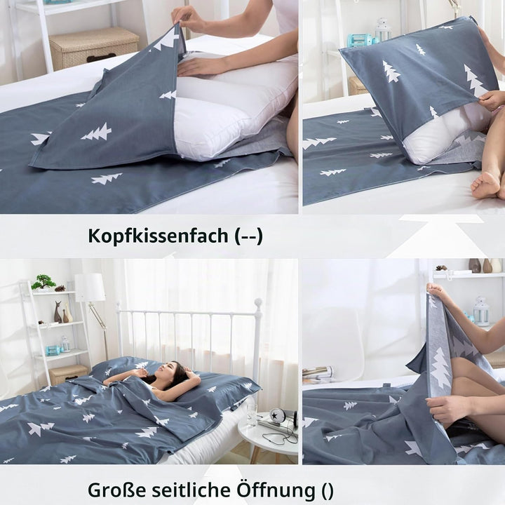 Azarxis Baumwolle Hüttenschlafsack, Schlafsack Inlett, Leicht und Dünn, Kompakt Reiseschlafsack für
