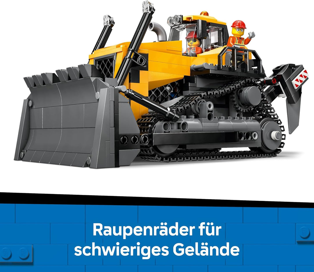 LEGO City Gelber Bulldozer Set – Spielzeugbaustelle, BAU- und Spielset – wirklichkeitsgetreue Baumas