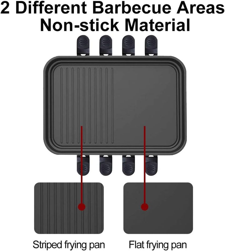 HengBO Raclette Grill für 6 8 10 Personen mit 8 Rraclette Pfannen 4 4 Holzspatel Antihaft-beschichte