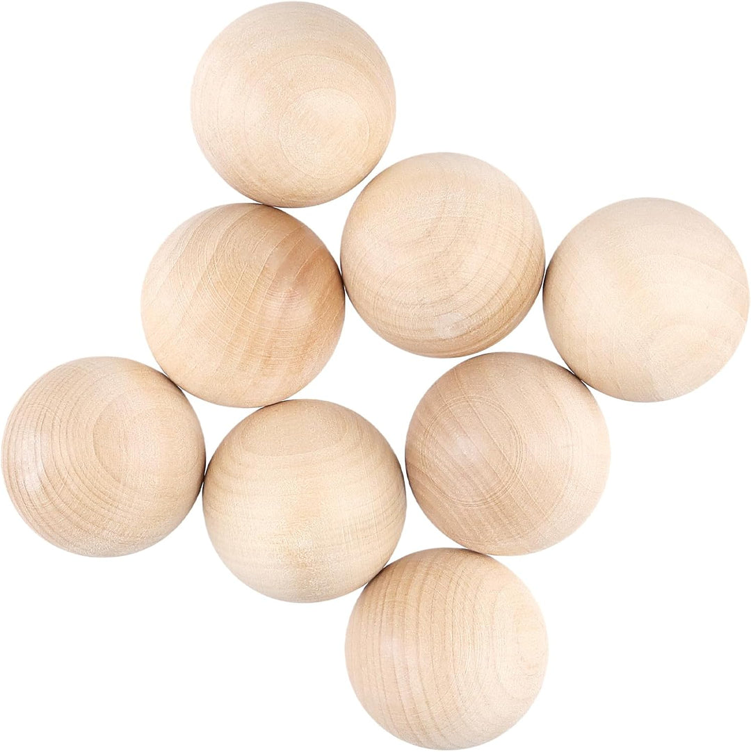 FUNSUEI 24 Holzkugeln 50mm, Runde Holz Kugel zum Basteln Verzieren