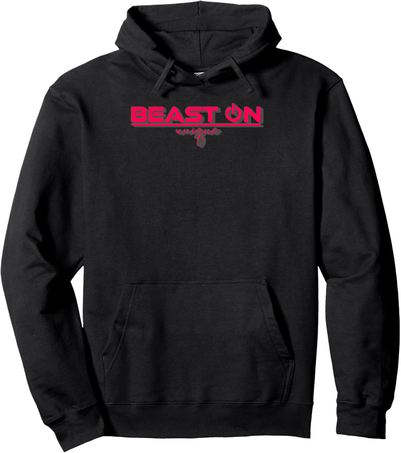 Beast ON pink rot Bodybuilding Fitness Gym Sprüche Training Pullover Hoodie