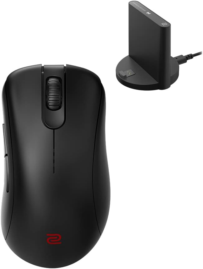 BenQ - Zowie EC2-CW Kabellose Ergonomische Esports Gaming Maus, Verbesserter Empfänger, Mausrad mit