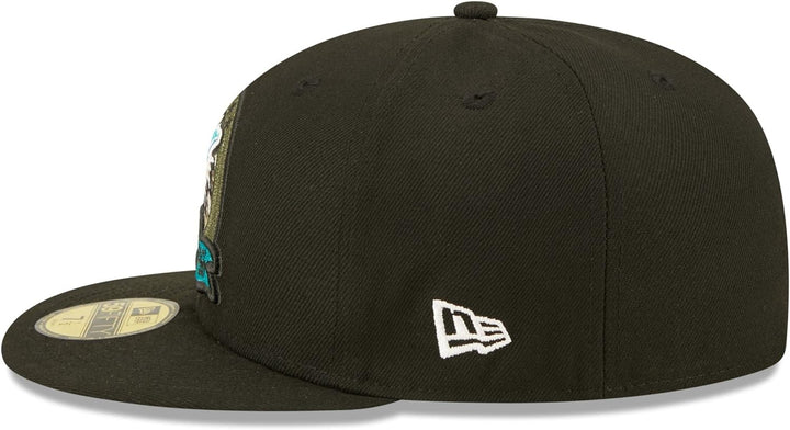 New Era NFL 59Fifty Cap Salute to Service 2022 schwarz Kappe gerader Schirm American Football 58-59