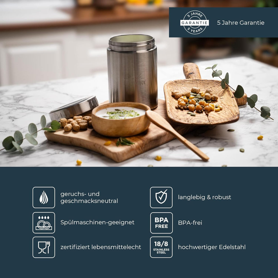 BO+| Thermobehälter für Essen BPA frei - Warmhaltebehälter aus Edelstahl auslaufsicher - Wärmebehält