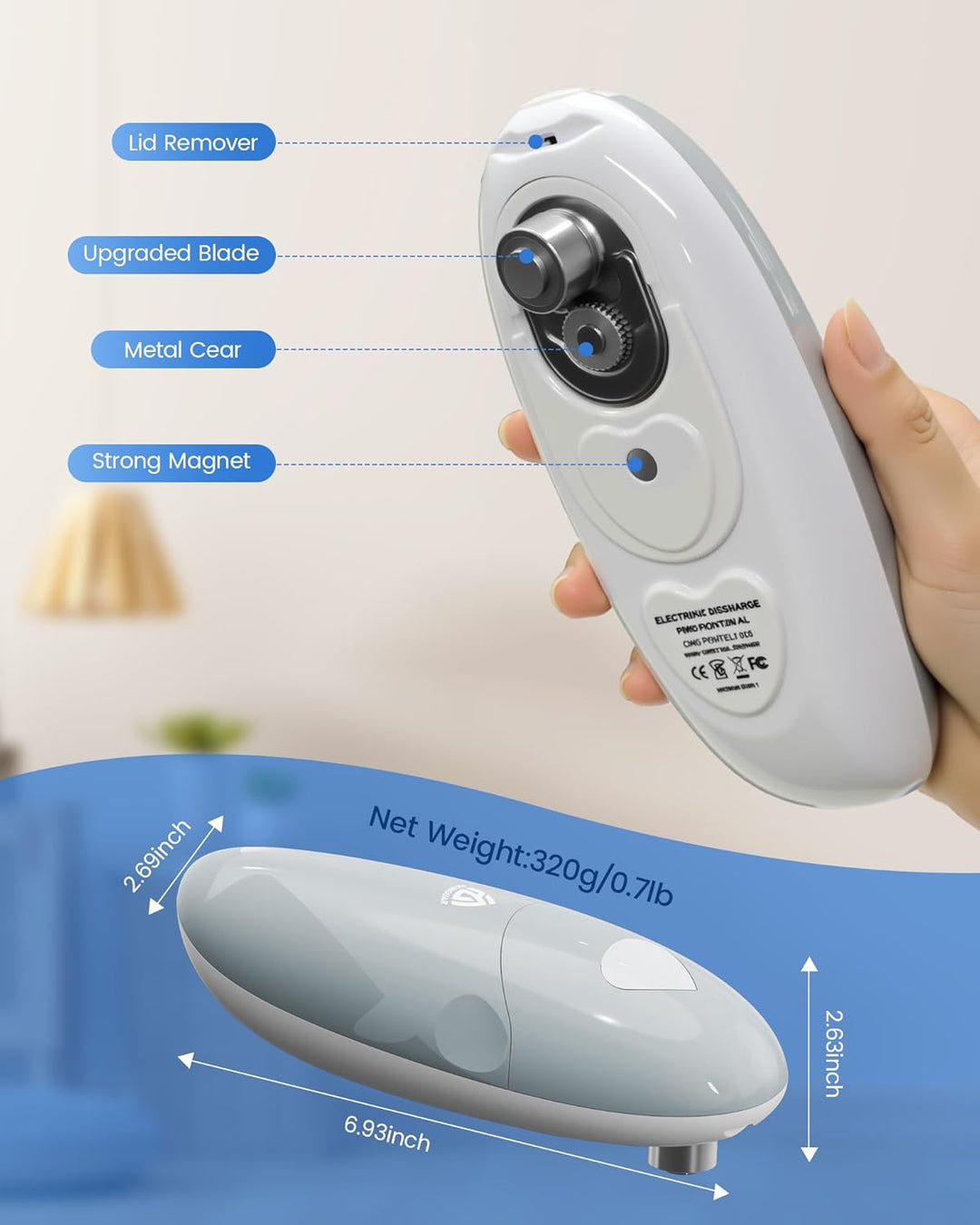 Elektrischer Dosenöffner, One Touch Automatischer Dosenöffner Elektrischer, Automatische 360°-Drehun