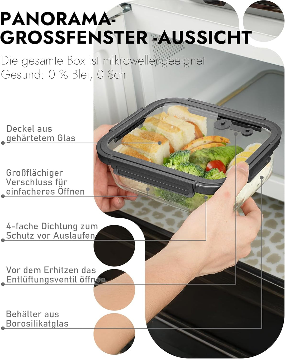 Glasbehälter mit Deckel, 10Stück – Luftdichte Frischhaltedosen für Meal Prep, Vorratsdosen für Küche