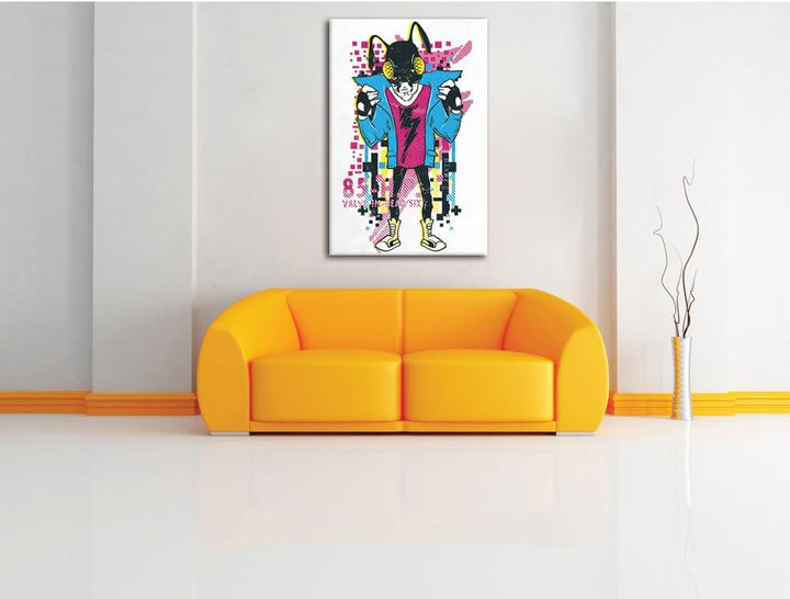 Pixxprint Flash Bug White Bild auf Leinwand, XXL riesige Bilder fertig gerahmt mit Keilrahmen, Kunst