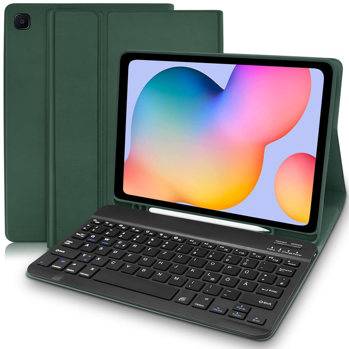 Hülle mit Tastatur für Samsung Tab S6 Lite (Deutsches QWERTZ), Galaxy Tab S6 Lite Hülle mit Pencil H