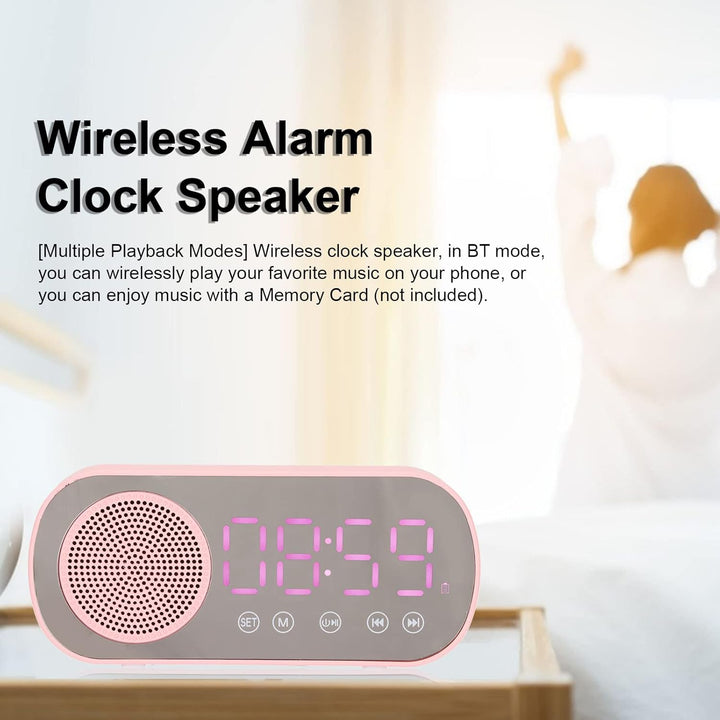 PUSOKEI Digitaler Wecker mit Bluetooth-Lautsprecher, UKW-Radio-Digitaluhr, Kabelloser HiFi-Wiedergab