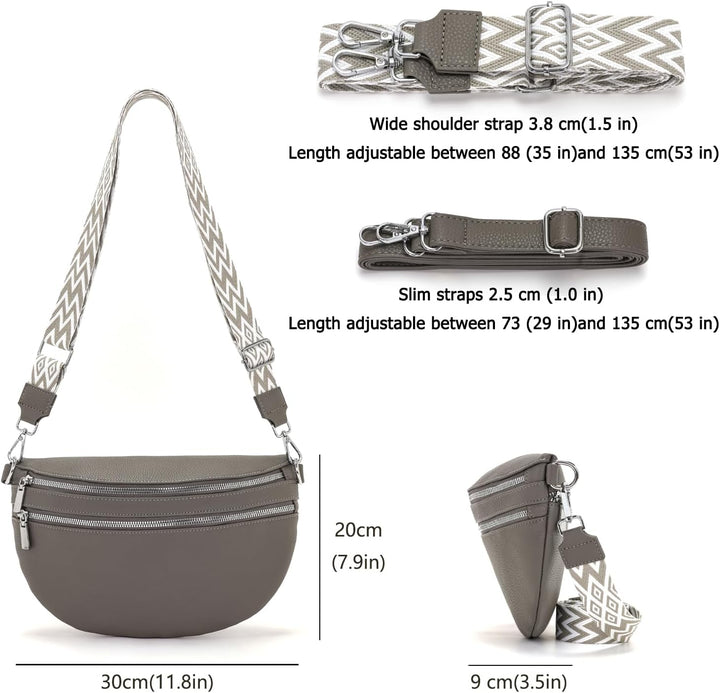 LANXINGLUO umhängetasche Damen Gross Bauchtasche Damen gross Crossbody Bag Damen Mit Kreditkartenfac