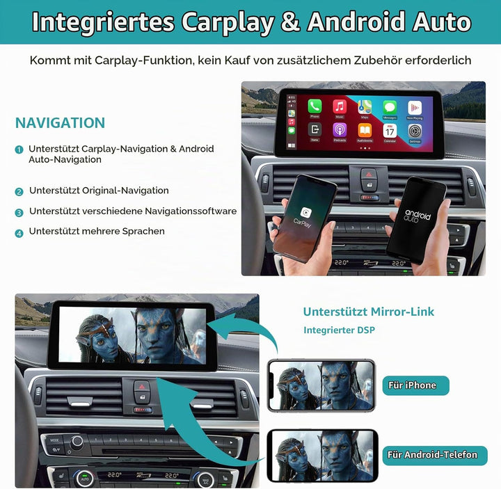10,25 Zoll Autoradio-Touchscreen für 2013-2016 BMW X3/X4 Serie F25 F26 mit NBT-System, unterstützt A
