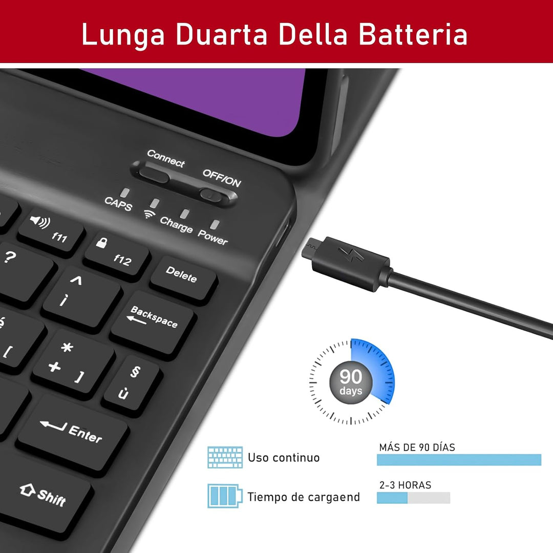 Tastatur Hülle für Lenovo Tab M11 2024 11 Zoll (TB330/TB331), Italienisch QWERTY Abnehmbare Bluetoot