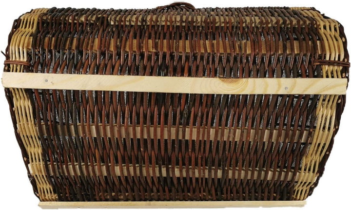 Holzkorb aus Weide mit Jute Dunkelbraun 60x45x48 cm