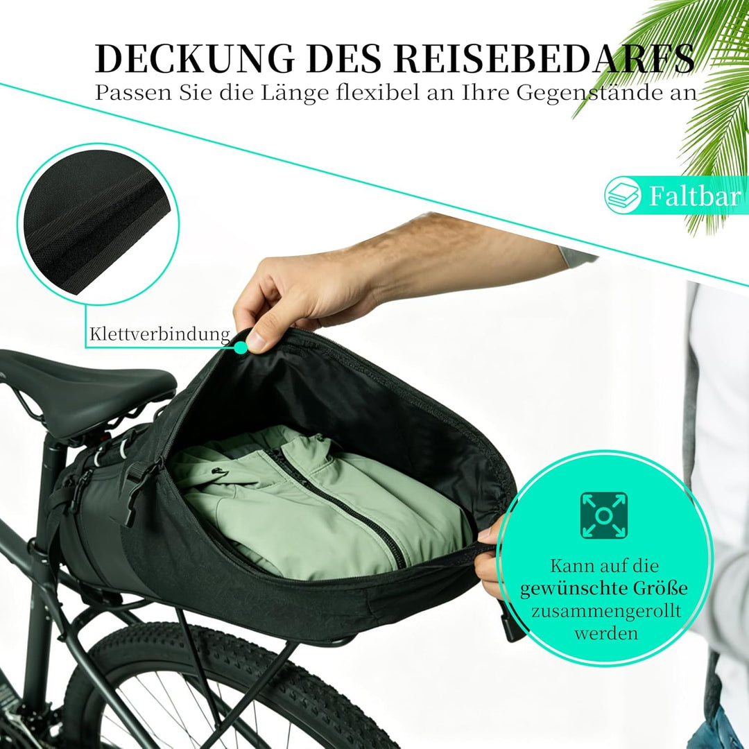 AUMTISC Fahrrad Satteltasche 11L,Sitztasche Aufbewahrungstasche für Outdoor Rennräder Fahrräder, Mou