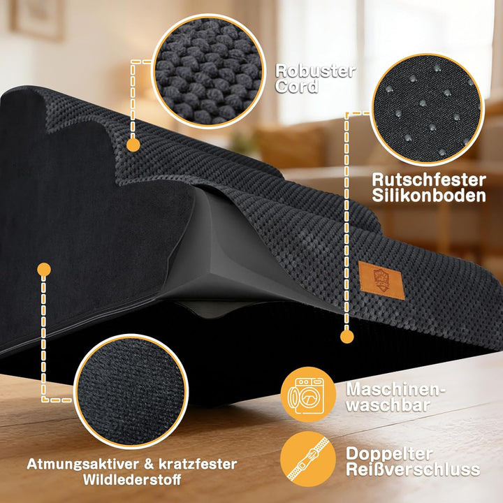 Zvonema Hundetreppe für kleine Hunde, Haustiertreppe,wasserdicht Hundetreppe 40 cm Hoch, Waschbarer