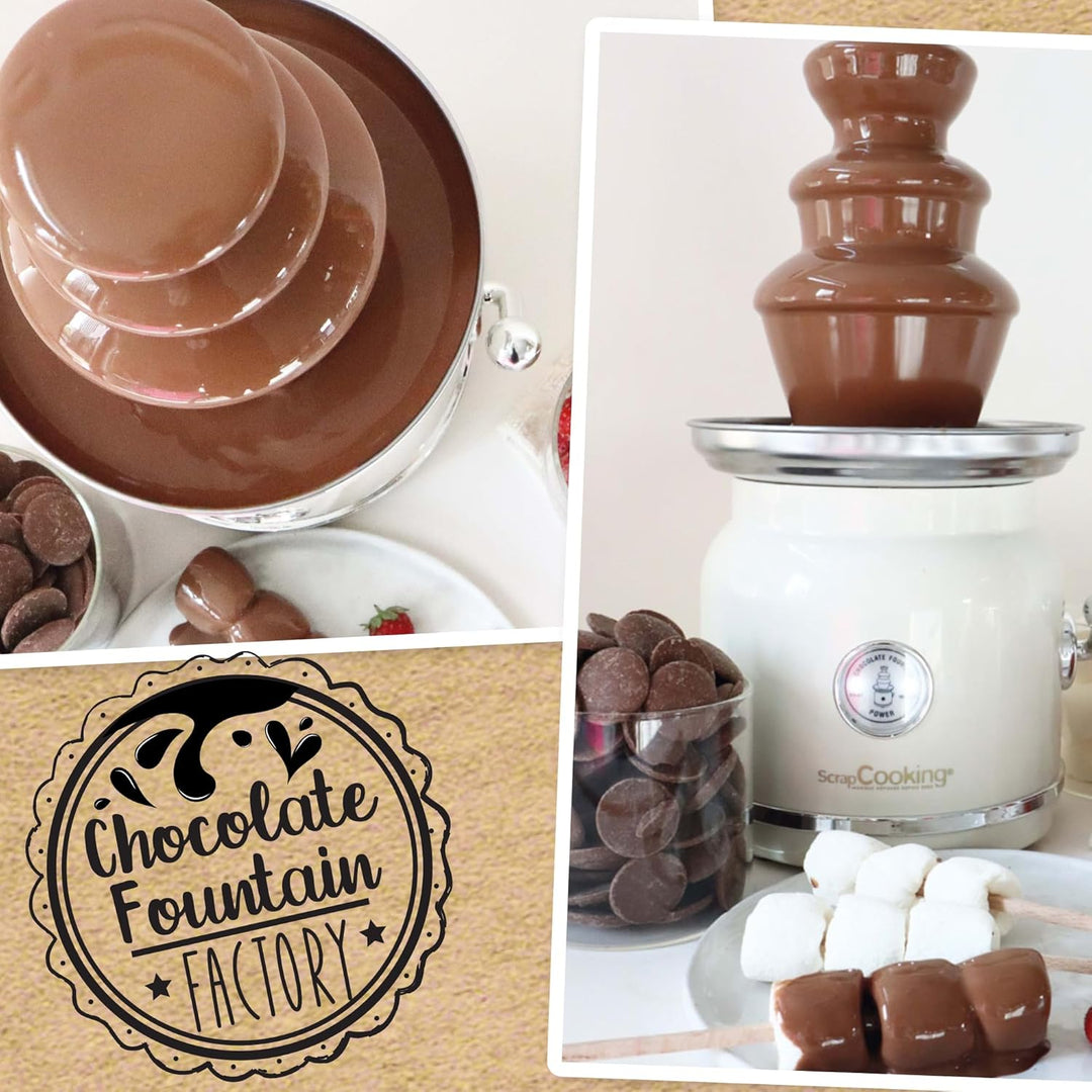 ScrapCooking – Schokoladenbrunnen aus Edelstahl – 3 Etagen & Warmhaltefunktion – Vintage-Design – El