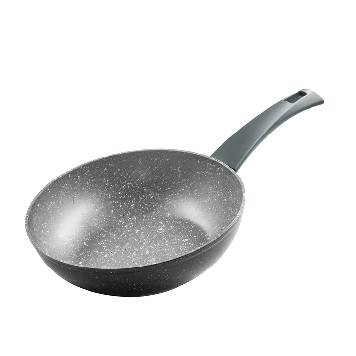 Zanetti - Durapietra Induction Wok-Pfanne, 24 cm, Wok-Pfanne, antihaftbeschichtet, auch für Induktio