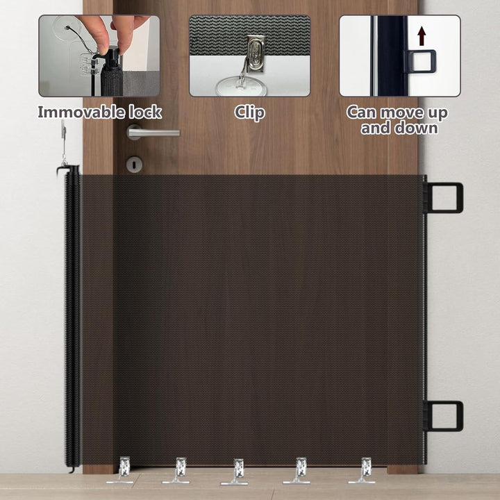 Treppenschutzgitter Ausziehbar 0-150 cm, Höhe 78 cm Türschutzgitter | Absperrgitter Treppenschutzrol