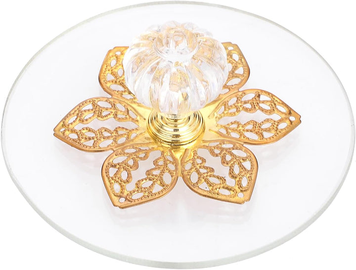 Wattestäbchen box aus Glas Gold Organizer Wattepads Behälter Box