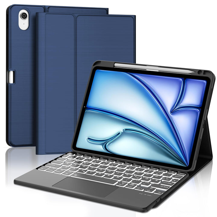 Für iPad Air 11 (M4/M3) Hülle mit Touchpad & Beleuchtung QWERTZ | Für iPad Air 11 Hülle mit Tastatur