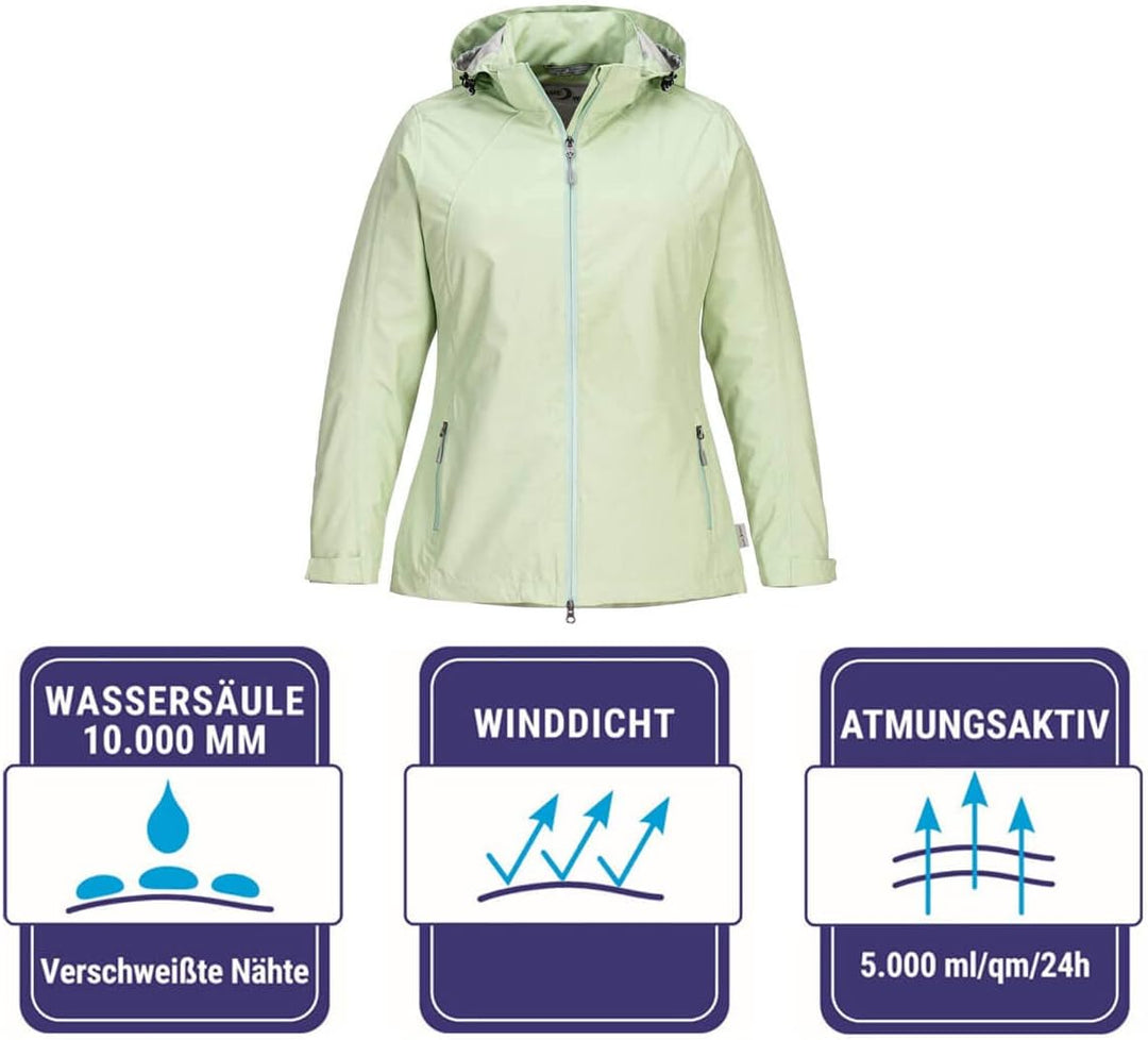 Blue Wave Damen Funktionsjacke Hannah - Outdoor-Jacke Regenjacke mit abnehmbarer Kapuze und Mesh-Inn
