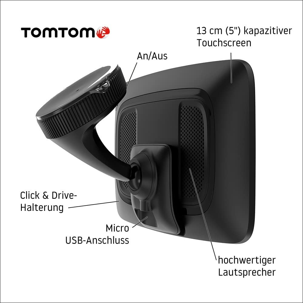 TomTom Navigationsgerät GO Discover (5 Zoll, Stauvermeidung Dank TomTom Traffic, Karten-Updates Welt