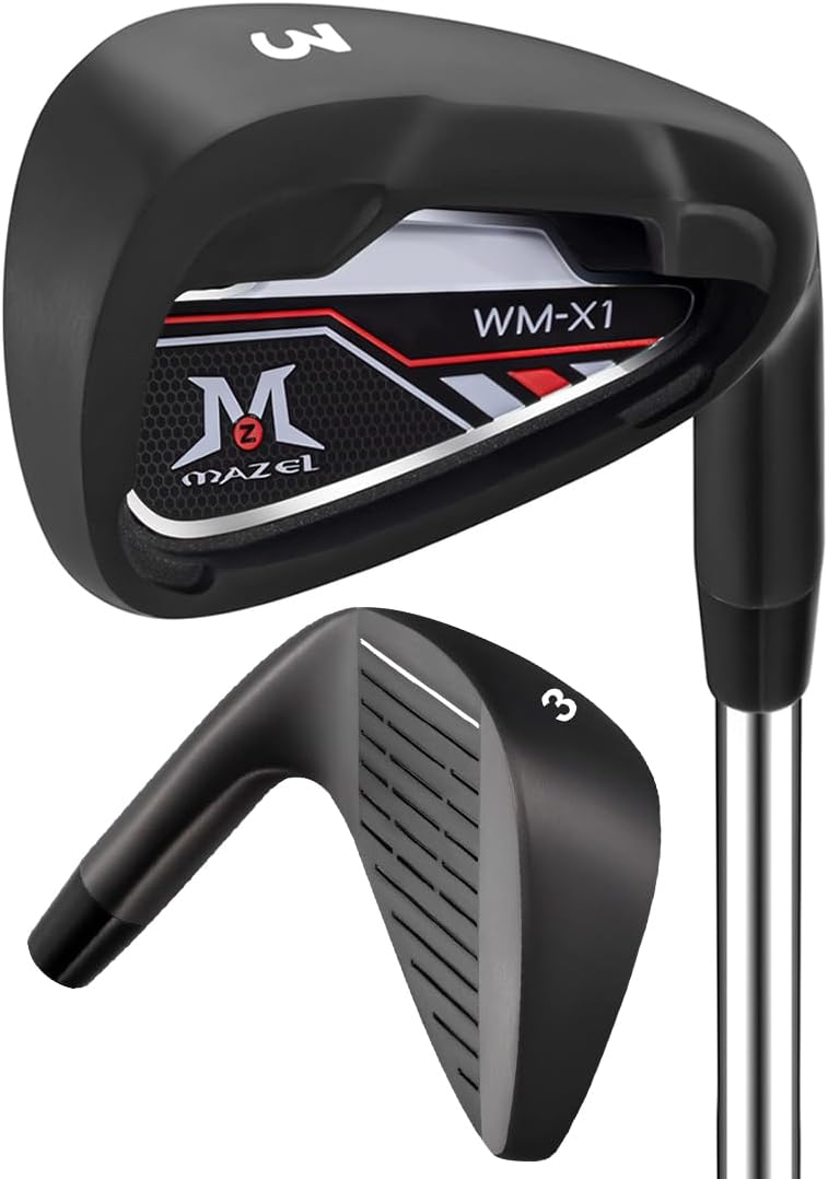 MAZEL Golf Forged Iron Set 9 Pieces, Premium Iron Club 3,4,5,6,7,8,9, P, S for Men Right-Handed, CNC