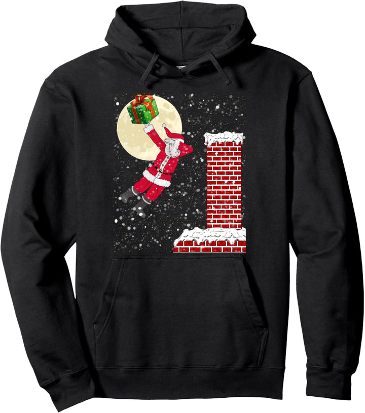 Christmas Chimney Dunk Basketball Gift Dabbing Santa Pullover Hoodie