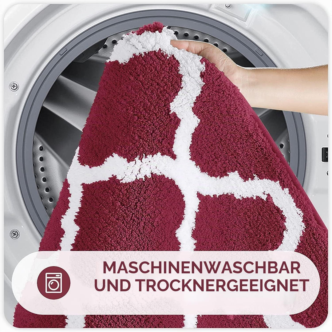 Homaxy rutschfest Badematte Badezimmerteppich Waschbar Hochflor Badteppich Flauschige Mikrofaser Bad