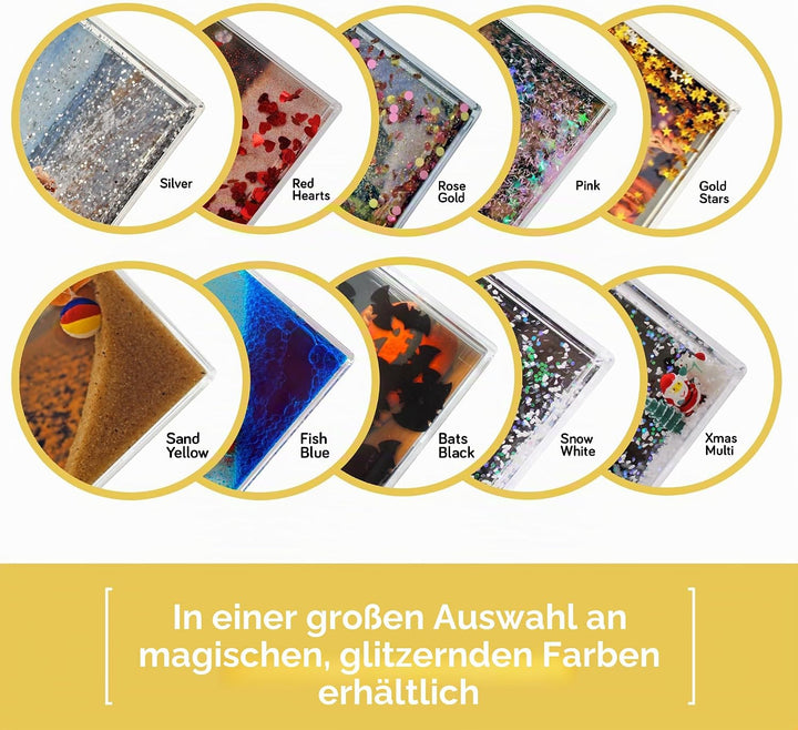 Adventa Glitzer-Bilderrahmen, klares Acryl, 4 x 6 cm, ideales personalisiertes Geschenk oder Heimdek