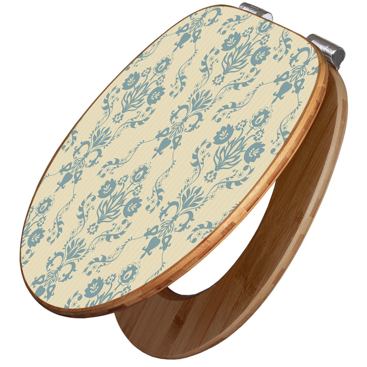 banjado Design WC Sitz Bambus Absenkautomatik 45,8x37,5cm - Toilettendeckel mit Absenkautomatik Holz
