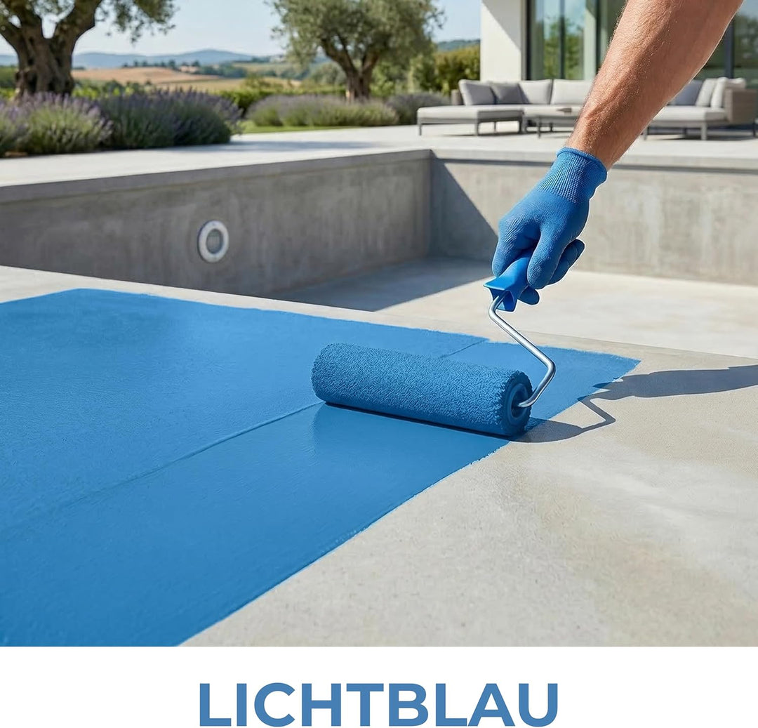 Schwimmbadfarbe Poolfarbe Poolbeschichtung Schwimmbeckenfarbe Lichtblau 10L 10 l (1er Pack) Lichtbla