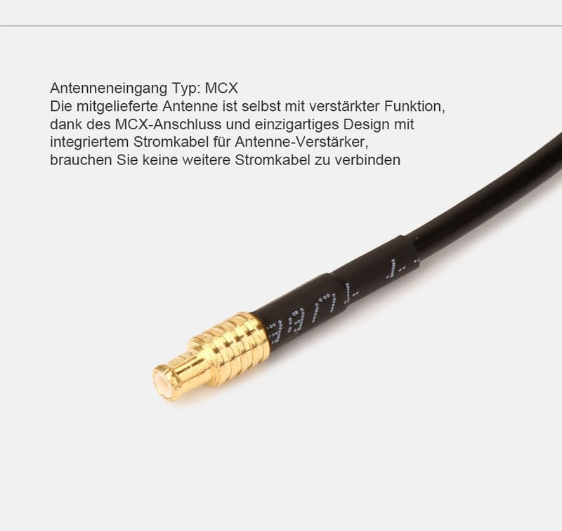 Erisin DAB+ Antenne DAB+ Scheibenantenne mit Empfänger Verstärker Antenne DAB Adapter für Autoradio