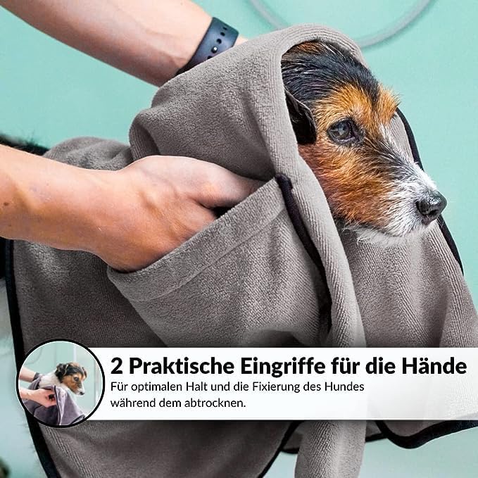 Sniffls® Premium Hundehandtuch (2er-Pack, Weich u. Waschbar) Extra saugfähig und schnell trocknendes