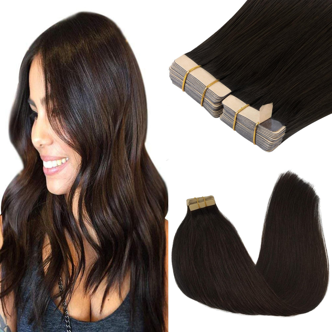 GOO GOO Tape in Extensions Echthaar, Tape Extensions Echthaar, 35cm 100g 40pcs, Extensions Echthaar,