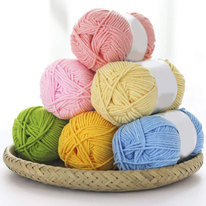 12 Farben Baumwollgarn Strickgarn Wolle Häkeln Baumwollstrickfaden Weiches warmes Garn zum Stricken