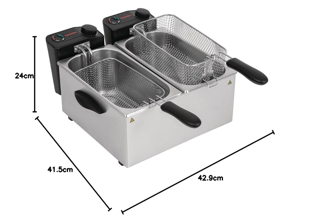 Caterlite GG199 leichte Fritteuse, 2 x 3,5 l, 24 x 41,5 x 42,9 cm