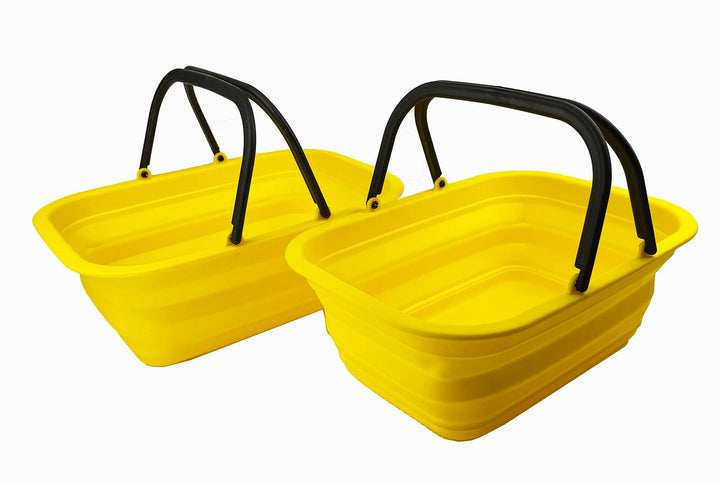 SAMMART 9,2 l zusammenklappbare Wanne mit Griff – tragbarer Outdoor-Picknickkorb/Krater – Faltbare E