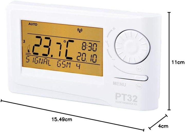 Elektrobock Digitaler Raumthermostat, PT32, 140 x 83 x 28 mm