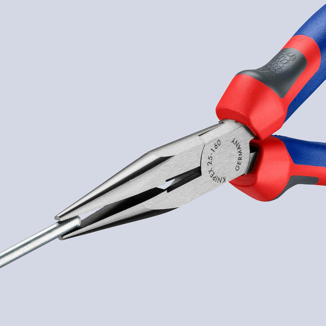Knipex Flachrundzange mit Schneide (Radiozange) schwarz atramentiert, mit Mehrkomponenten-Hüllen 160