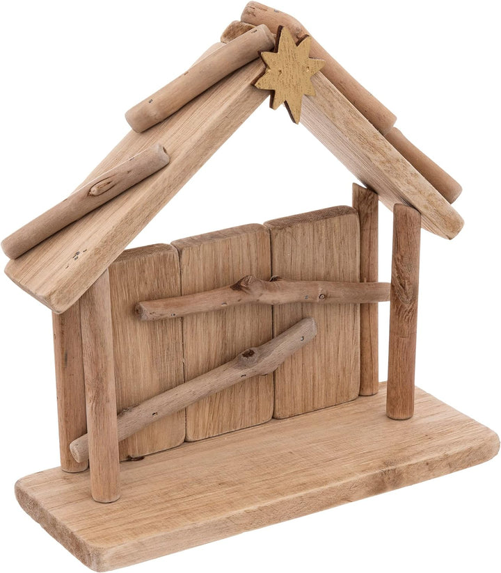 WEB2O Weihnachtskrippe aus Holz mit 3 Krippen